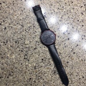 NWOT MK BLACK WATCH WITH BURGUNDY FACE